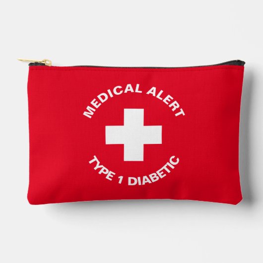 Persoonlijke medische waarschuwing Diabetici rood Etui (Voorkant)