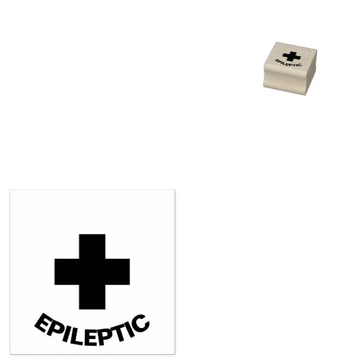 Persoonlijke medische waarschuwing Epileptic Red Rubberstempel (Gestempeld)