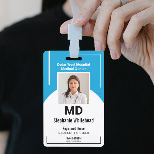 Persoonlijke Medische Werknemer Foto ID Aqua Blauw Badge
