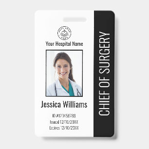 Persoonlijke medische werknemersfoto ID zwart Badge