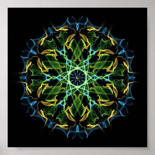 Persoonlijke meditatie Fractal Mandala 7 Poster (Voorkant)