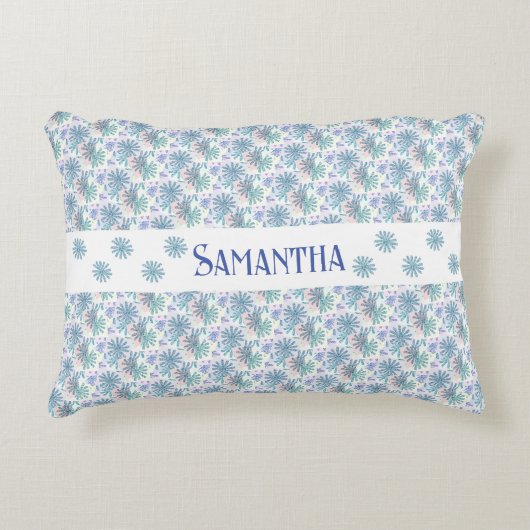 Persoonlijke Meerkleurige Pastel Patchwork Madelie Accent Kussen (Voorkant)