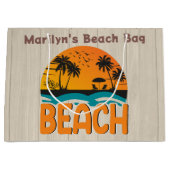 Persoonlijke Meerkleurige Strandtas Groot Cadeauzakje (Voorkant)