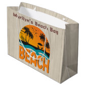 Persoonlijke Meerkleurige Strandtas Groot Cadeauzakje (Achterkant Gekanteld)