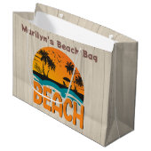 Persoonlijke Meerkleurige Strandtas Groot Cadeauzakje (Voorkant Gekanteld)