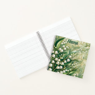 Persoonlijke Mei Geboortebloem Lelietje-van-dalen Notitieboek