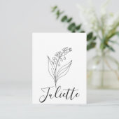 Persoonlijke Mei Lelietje-van-dalen Geboortebloem Briefkaart (Staand voorkant)
