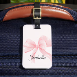 Persoonlijke Meisje Coquette Roze Strik Bagagelabel
