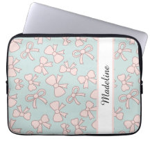 Persoonlijke Meisje Lieve Strik Naam Blauw Roze