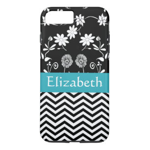 Persoonlijke Meisje Mod Daisies & Chevron Met Naam iPhone 8/7 Plus Hoesje