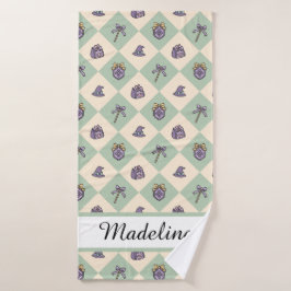 Persoonlijke Meisjes Academie Geruite Mintgroen  Badhanddoek
