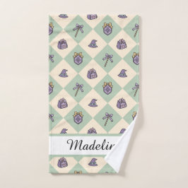 Persoonlijke Meisjes Academie Geruite Mintgroen  Handdoek