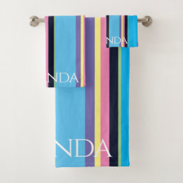 Persoonlijke Meisjes Chic Zomer Pastel Regenboog Bad Handdoek
