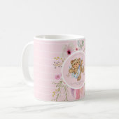 Persoonlijke Meisjes DOOP - Roze Engel Teddybeer Koffiemok (Voorkant links)