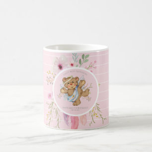 Persoonlijke Meisjes DOOP - Roze Engel Teddybeer Koffiemok