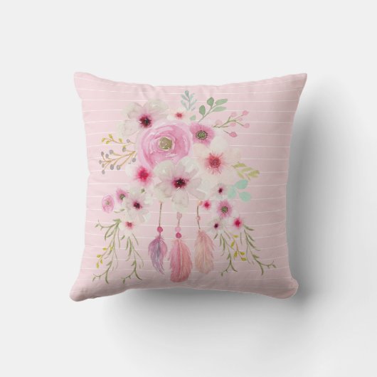 Persoonlijke Meisjes DOOPFEEST - Roze Engel Teddyb Kussen (Achterkant)