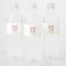 Persoonlijke meisjes honkbal verjaardag waterfles etiket