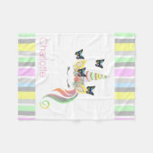 Persoonlijke meisjes Unicorn met pastbanden Fleece Deken (Voorkant (Horizontaal))