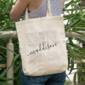 Persoonlijke meisjes weekendtrip aangepast tote bag