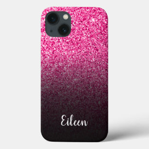 Persoonlijke meisjesachtige hete roze glitters zwa Case-Mate iPhone case