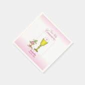 Persoonlijke meisjesnaam Roze Eerste Heilige Commu Servetten (Hoek)
