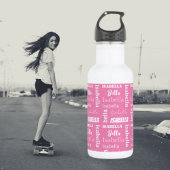 Persoonlijke meisjesnaam Roze meisje Waterfles