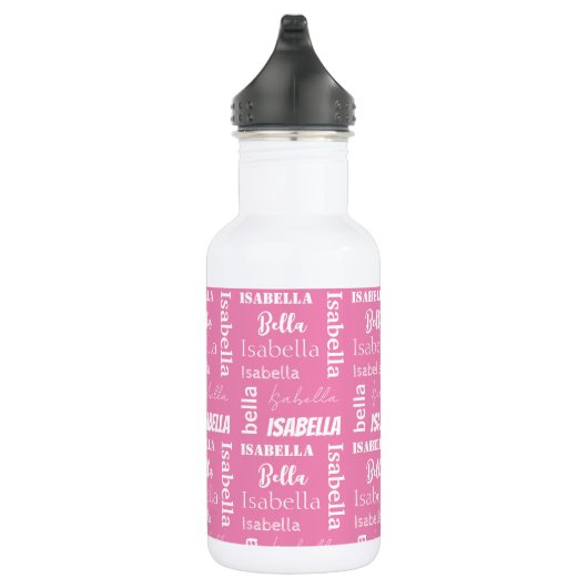 Persoonlijke meisjesnaam Roze meisje Waterfles (Rechts)