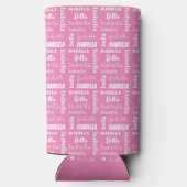 Persoonlijke meisjesnaam Roze Seltzer Blikjeskoeler (Achterkant)