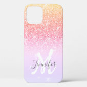 Persoonlijke meisjesregenboog Glitter Sparkles Case-Mate iPhone Case (Achterkant)
