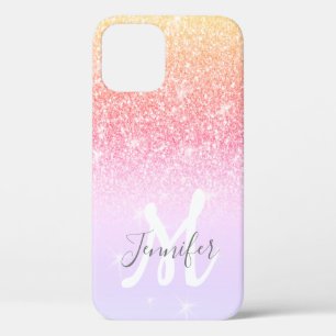 Persoonlijke meisjesregenboog Glitter Sparkles Case-Mate iPhone Case