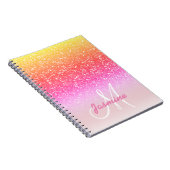 Persoonlijke meisjesregenboog Glitter Sparkles Notitieboek (Rechterzijde)