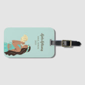 Persoonlijke Meisjesuitstap Hawaiaans Bagagelabel (Voorkant (horizontaal))