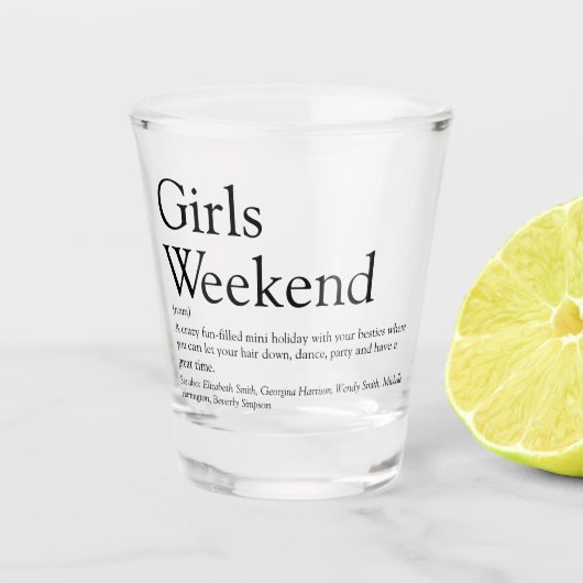 Persoonlijke meisjesWeekend Definitie Shot Glas (Voorkant)