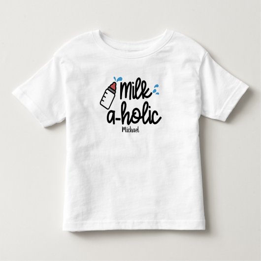 Persoonlijke Melk aholic Grappig Kinder Shirts (Voorkant)