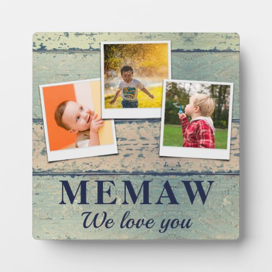 Persoonlijke Memaw Kinder kinderen 3 Foto-collage Fotoplaat (Voorkant)