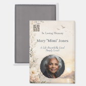 Persoonlijke memoriam QR-code magneet | Op maat (Voorkant / Achterkant)