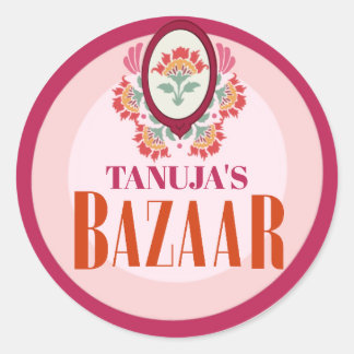 Persoonlijke Mendhi-stickers | Henna-nachtstickers Ronde Sticker