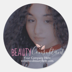 Persoonlijke merkfoto Beauty Makeup Lash Ronde Sticker