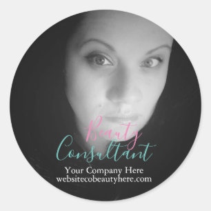 Persoonlijke merkfotografie schoonheid make-up bed ronde sticker
