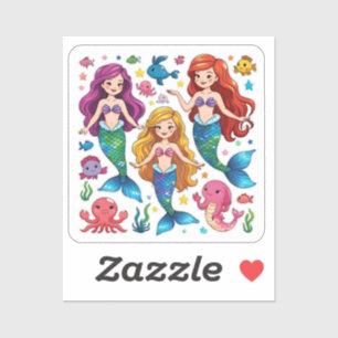 Persoonlijke Mermaid Friends Fun set Sticker