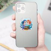 Persoonlijke Mermaid Friends Fun set Sticker (Telefoon)