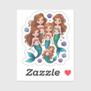 Persoonlijke Mermaid Friends Fun set Sticker