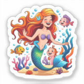 Persoonlijke Mermaid Friends Fun set Sticker (Voorkant)