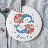 Persoonlijke mermaid Party Button Badge (In situ)