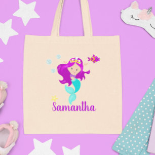 Persoonlijke Mermaid Princess Cute Tote Bag