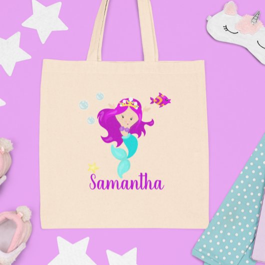 Persoonlijke Mermaid Princess Cute Tote Bag