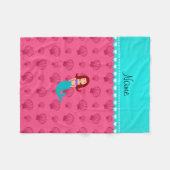 Persoonlijke mermaïde roze schelpen fleece deken (Voorkant (Horizontaal))