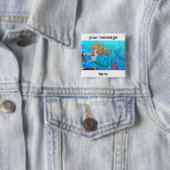 persoonlijke mermaïdknop vierkante button 5,1 cm (In situ)