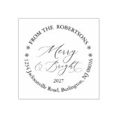 Persoonlijke Merry & Bright Retouradres Stempel (Afrduk)