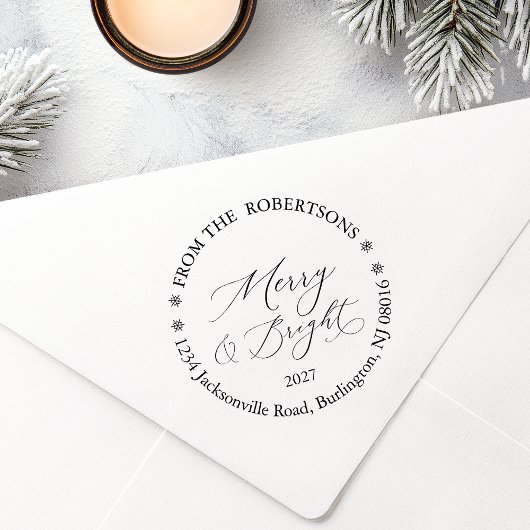 Persoonlijke Merry & Bright Retouradres Stempel